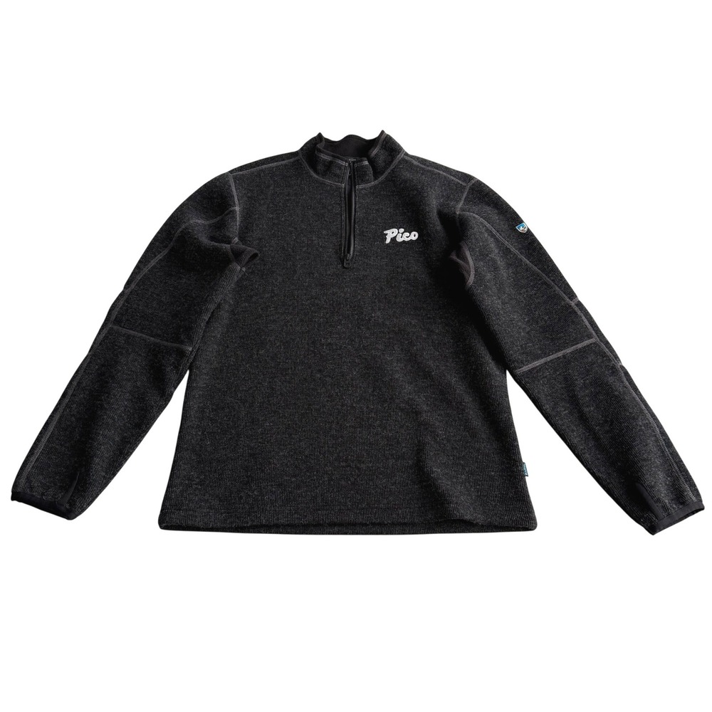 Kuhl Thor 1/4 Zip Pullover Wool Blend Pico Thermo Core Charcoal Fleece Jacket M